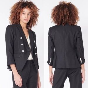 VERONICA BEARD Empire Linen Dickey Jacket Black Sz 16